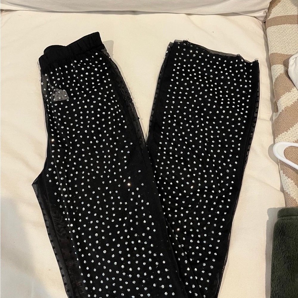 Black Studded Women's Pants